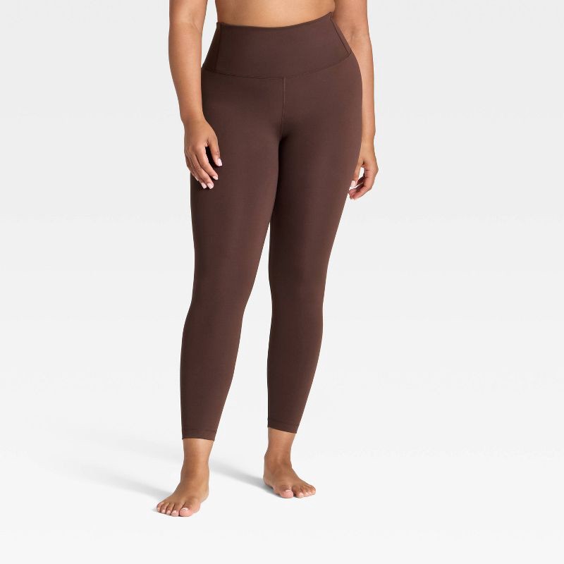 slide 4 of 5, Women's Dynamic Flex High-Rise 7/8 Leggings - All In Motion™ Brown M, 1 ct