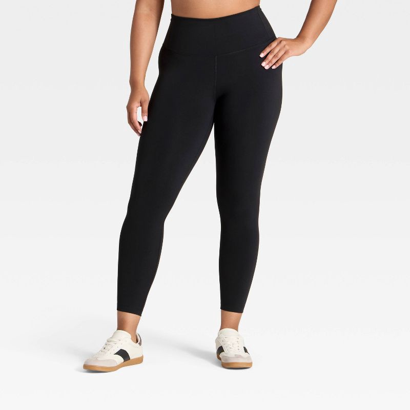 slide 4 of 5, Women's Dynamic Flex High-Rise 7/8 Leggings - All In Motion™ Black L, 1 ct