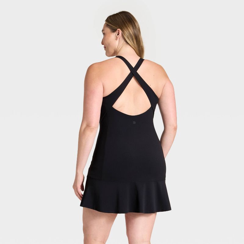 slide 6 of 6, Women's Everyday Soft Ruffle Dress - All In Motion™ Black M, 1 ct