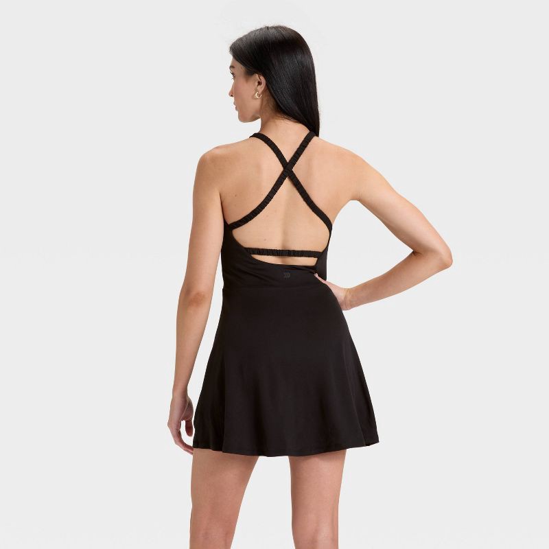 slide 2 of 6, Women's Knit High Neck Halter Active Dress - All In Motion™ Black XXL, 1 ct