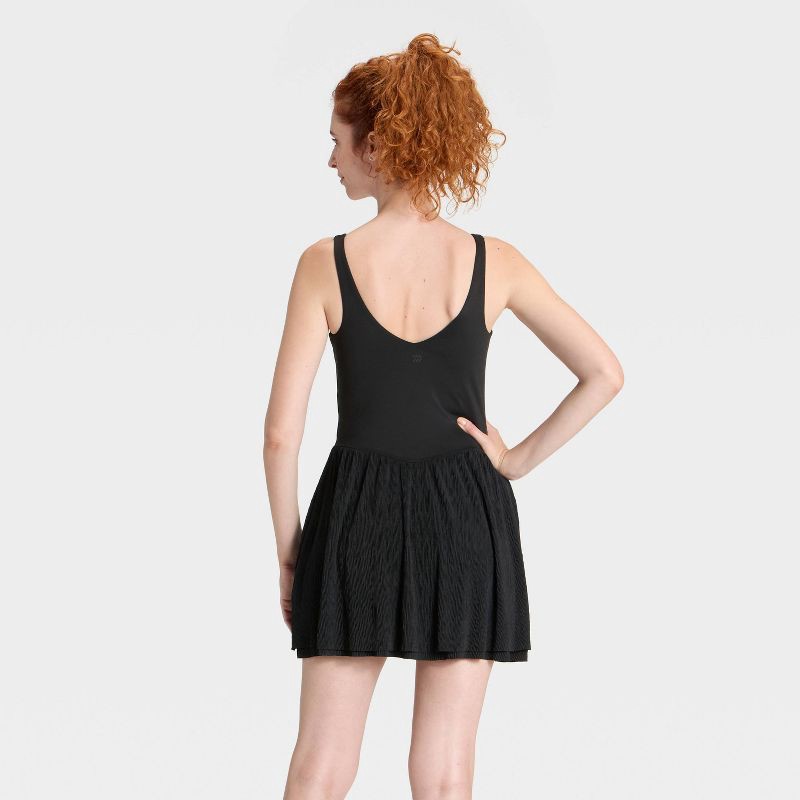 slide 2 of 6, Women's Knit Plisse Active Dress - All In Motion™ Black XS, 1 ct