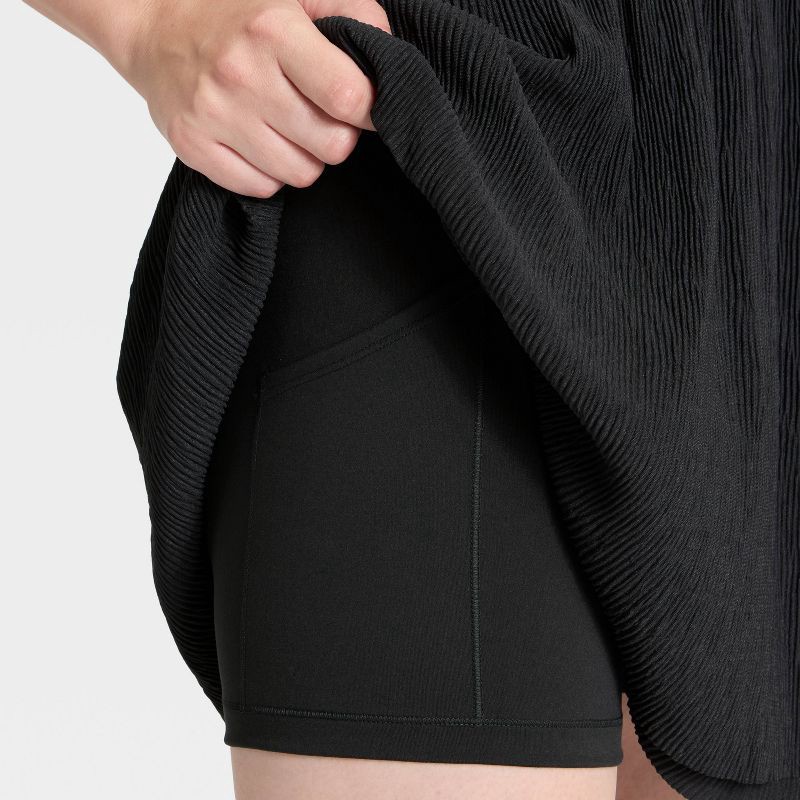 slide 4 of 6, Women's Knit Plisse Active Dress - All In Motion™ Black XS, 1 ct