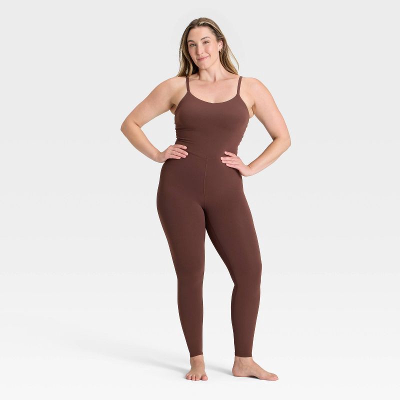 slide 4 of 5, Women's Everyday Soft Active Bodysuit - All In Motion™ Brown L, 1 ct
