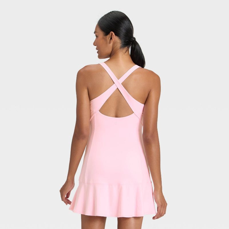 slide 2 of 6, Women's Everyday Soft Ruffle Dress - All In Motion™ Light Pink M, 1 ct