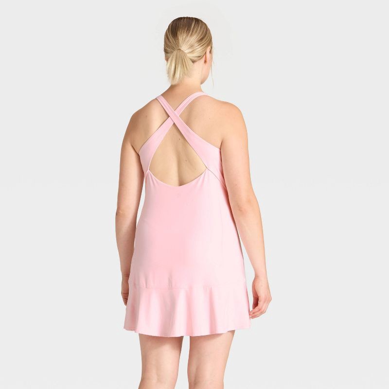 slide 6 of 6, Women's Everyday Soft Ruffle Dress - All In Motion™ Light Pink M, 1 ct