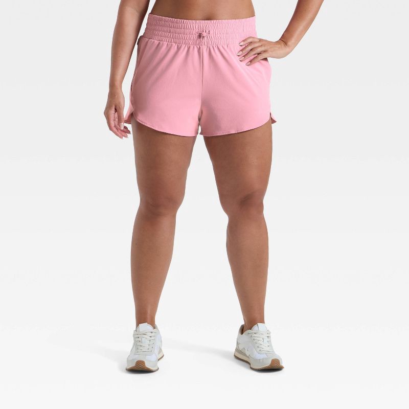 slide 2 of 5, Women's Active Light Woven High-Rise Shorts 3" - All In Motion™ Mauve XXL, 1 ct