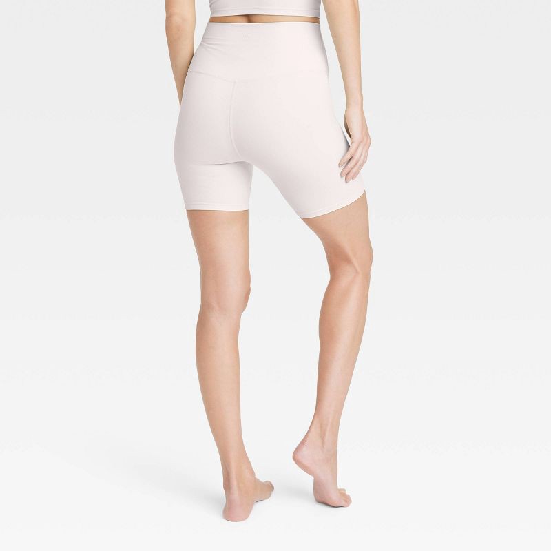 slide 2 of 4, Women's Everyday Soft Ultra High-Rise Bike Shorts 6" - All In Motion™ Cream S, 1 ct