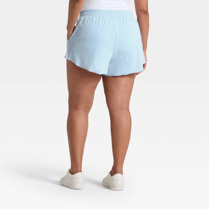 slide 5 of 5, Women's Woven High-Rise Shorts 3" - All In Motion™ Light Blue S, 1 ct