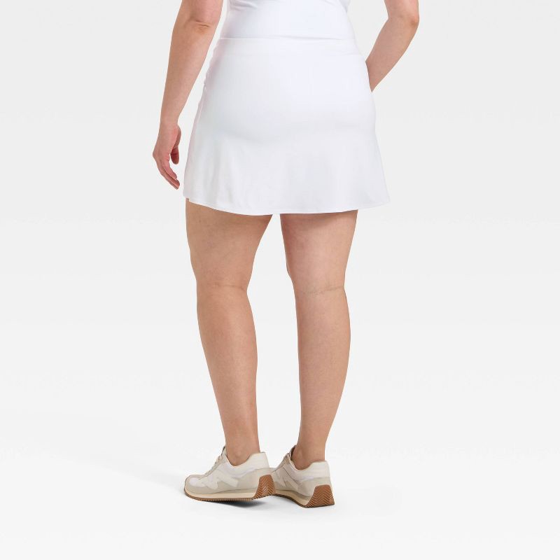 slide 6 of 6, Women's Knit High-Rise Knotted Wrap Skort - All In Motion™ White L, 1 ct