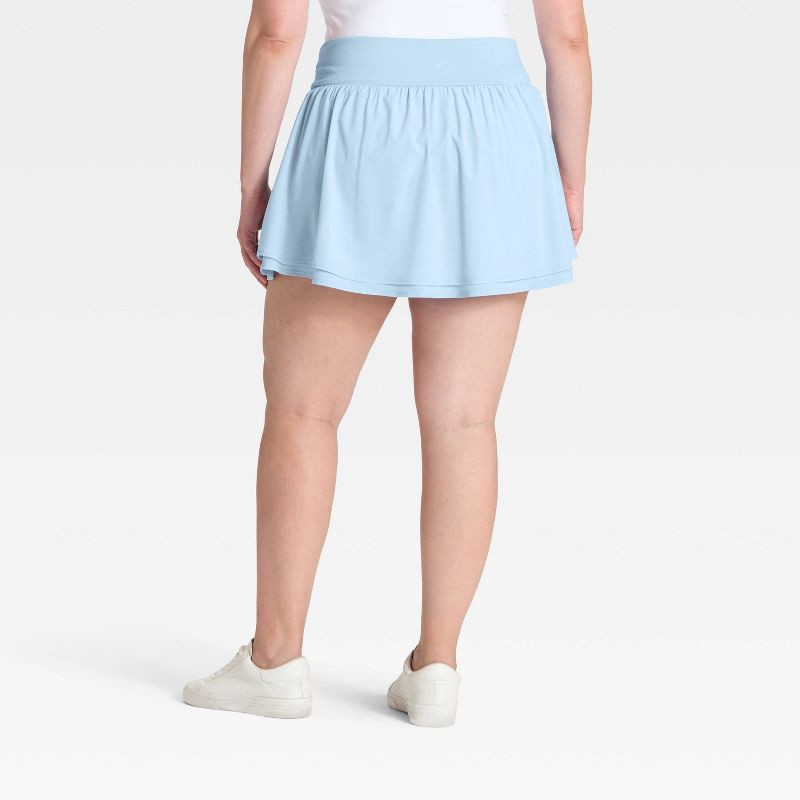 slide 6 of 6, Women's Woven Shirred Skort - All In Motion™ Light Blue L, 1 ct