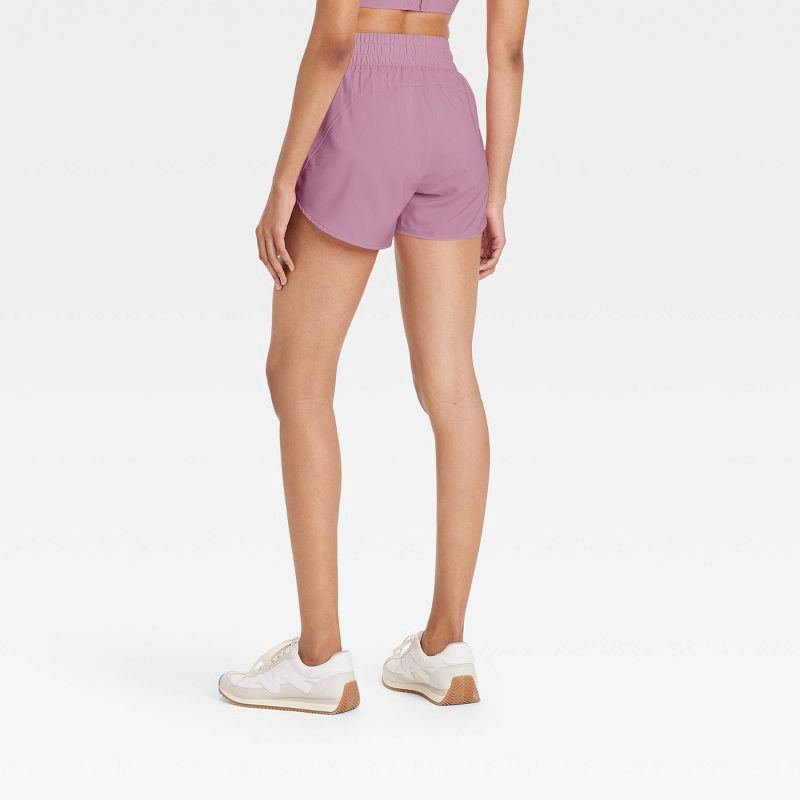slide 2 of 5, Women's Woven Mid-Rise Run Shorts 3" - All In Motion™ Mauve XL, 1 ct