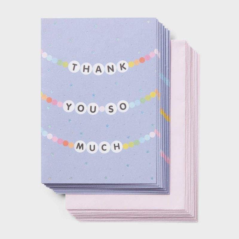 slide 1 of 3, 10ct Bead Bracelet Thank You Notes Card Set with Envelopes - Spritz™, 10 ct