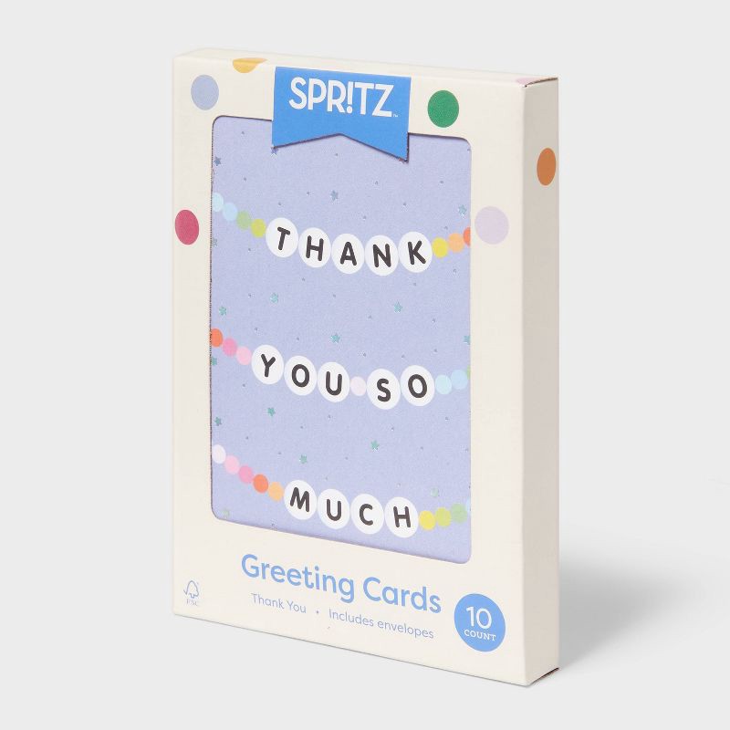 slide 3 of 3, 10ct Bead Bracelet Thank You Notes Card Set with Envelopes - Spritz™, 10 ct