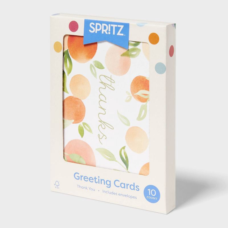 slide 3 of 3, 10ct Thank You Note Cards with Envelopes - Spritz™, 10 ct