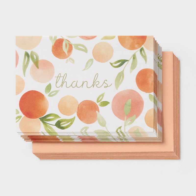 slide 1 of 3, 10ct Thank You Note Cards with Envelopes - Spritz™, 10 ct