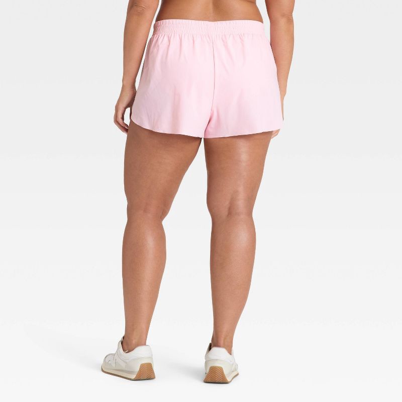 slide 6 of 6, Women's Active Light Woven Mid-Rise Run Shorts 3" - All In Motion™ Light Pink M, 1 ct