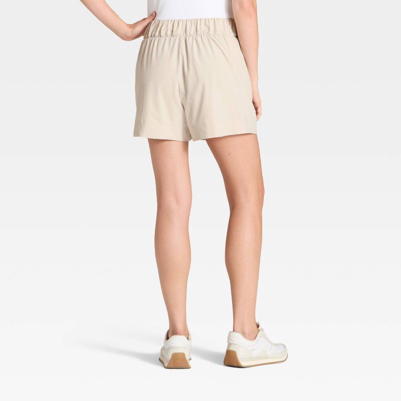 slide 2 of 5, Women's Active Light High-Rise Wide Leg Shorts 3.5" - All In Motion™ Beige S, 1 ct
