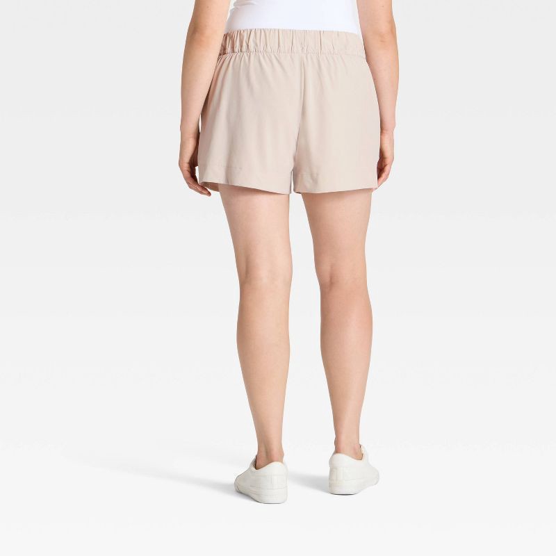slide 5 of 5, Women's Active Light High-Rise Wide Leg Shorts 3.5" - All In Motion™ Beige S, 1 ct