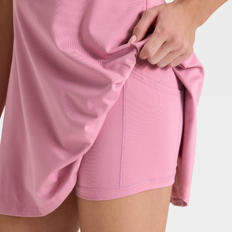slide 4 of 6, Women's Knit High Neck Halter Active Dress - All In Motion™ Mauve S, 1 ct
