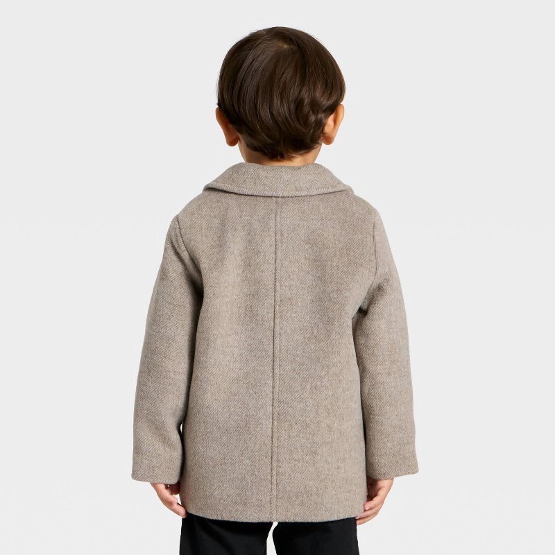 slide 2 of 3, Toddler Boys' Faux Wool Pea Coat - Cat & Jack™ Gray 18M, 1 ct