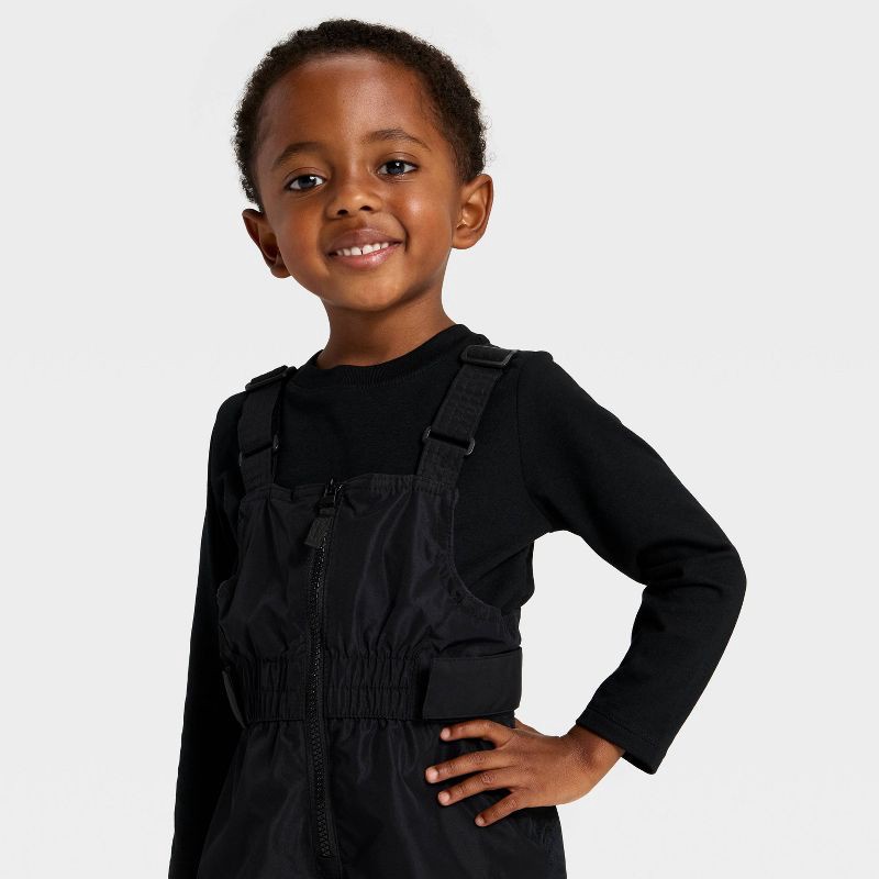slide 3 of 3, Toddler Solid Snow Bib - Cat & Jack™ Black 3T, 1 ct
