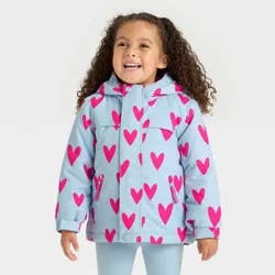 Toddler Girls' Hearts 3-in-1 Snowplay Jacket - Cat & Jack™ Light Blue 12M