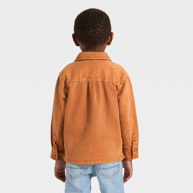 slide 2 of 3, Toddler Boys' Twill Snap Front Jacket - Cat & Jack™ Brown 4T, 1 ct