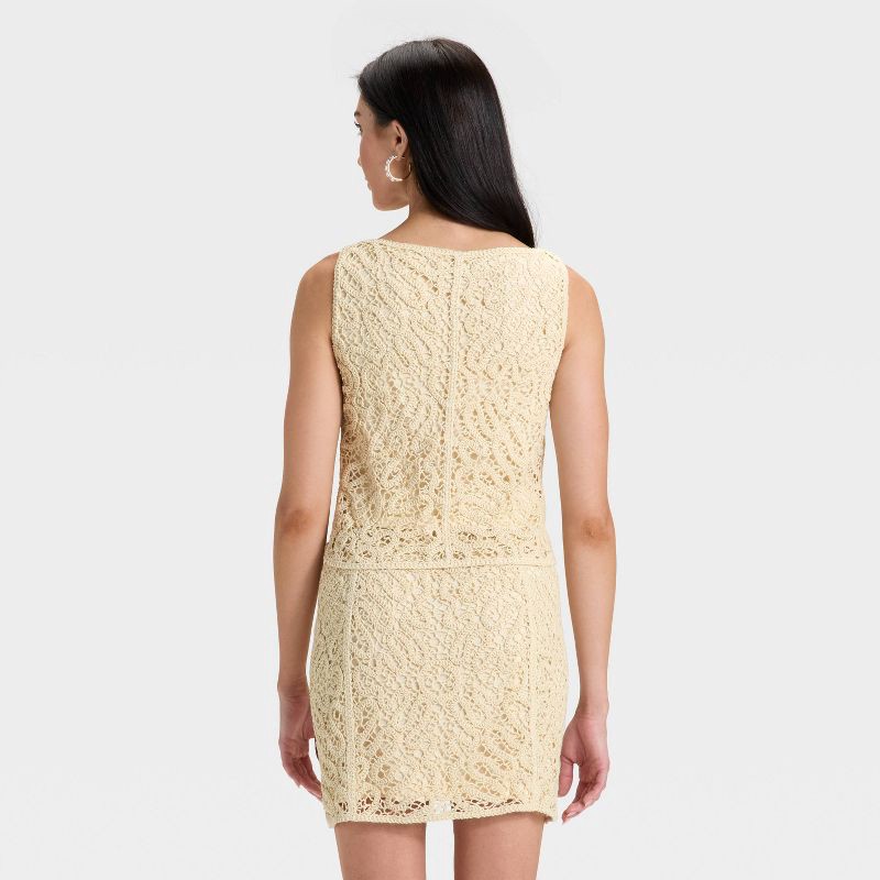 slide 2 of 3, Women's Crochet Tank Top - A New Day™ Tan M, 1 ct
