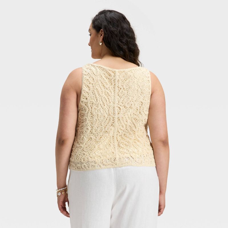 slide 2 of 3, Women's Crochet Tank Top - A New Day™ Tan XXL, 1 ct