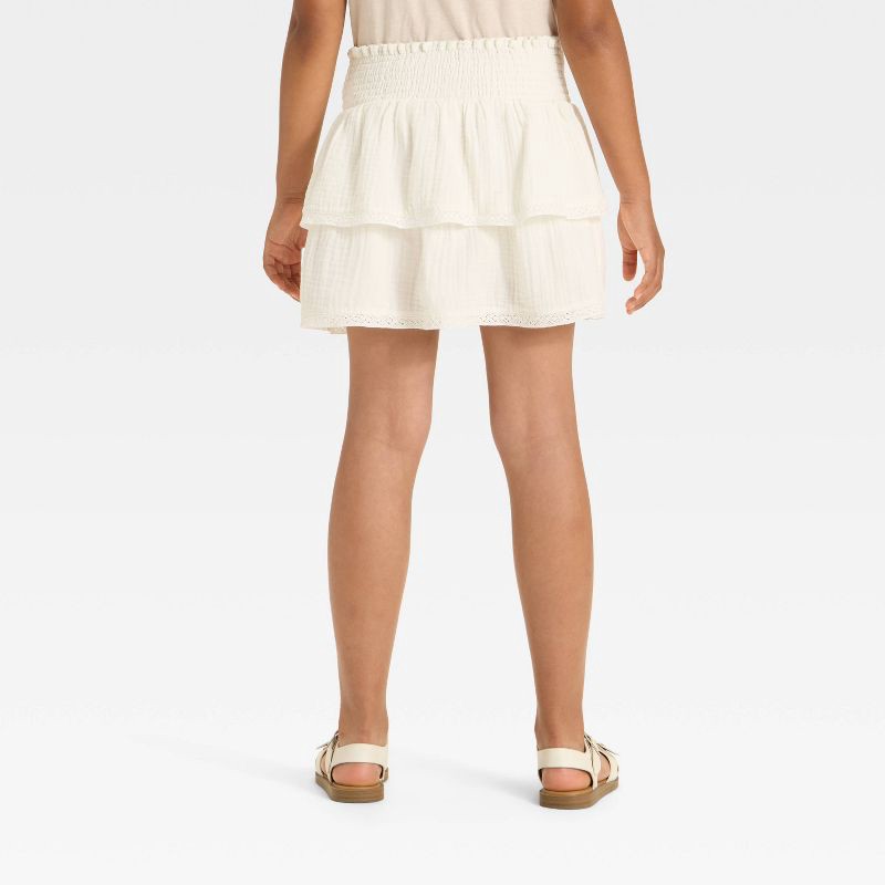 slide 3 of 3, Girls' Gauze Woven Skort - Cat & Jack™ Cream XL, 1 ct