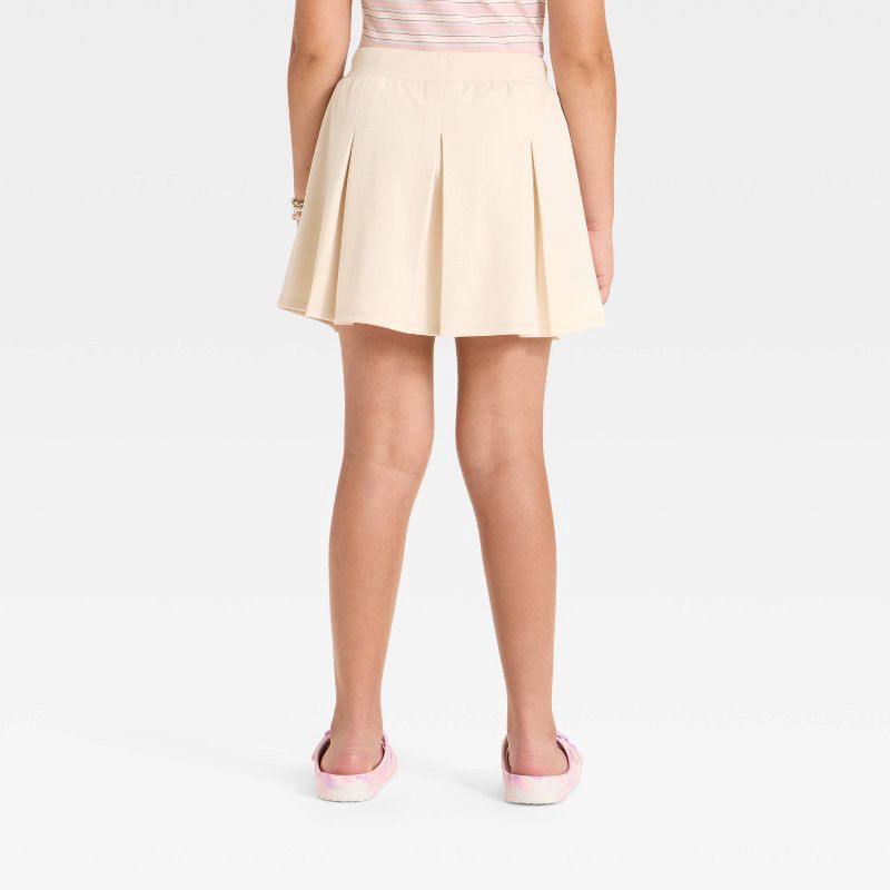 slide 2 of 3, Girls' Pull-On Knit Skort - Cat & Jack™ Beige L, 1 ct