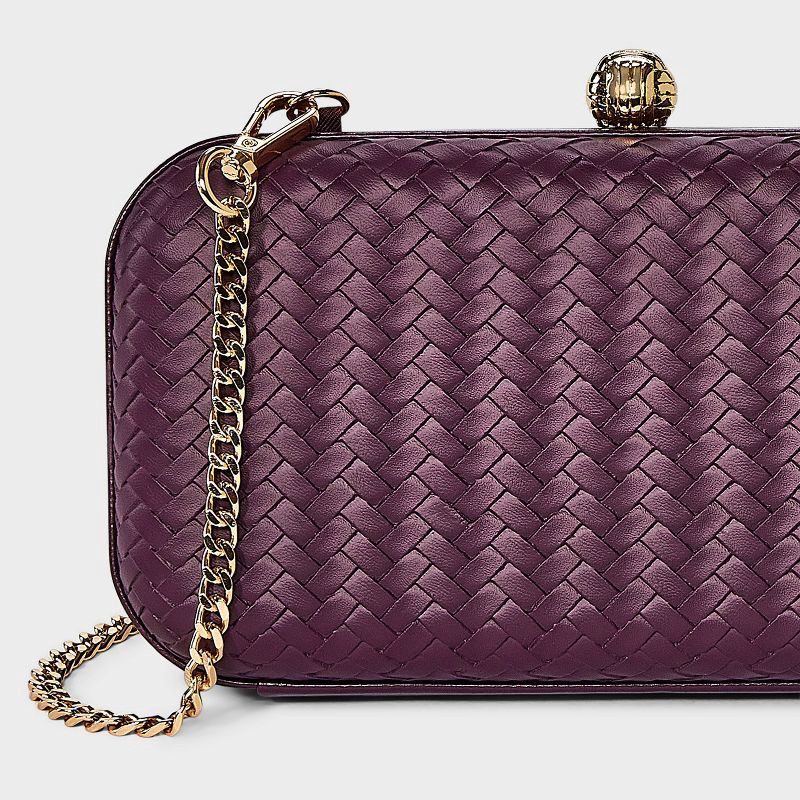 slide 5 of 5, Woven Minaudiere Clutch Crossbody Bag - A New Day™ Dark Red, 1 ct