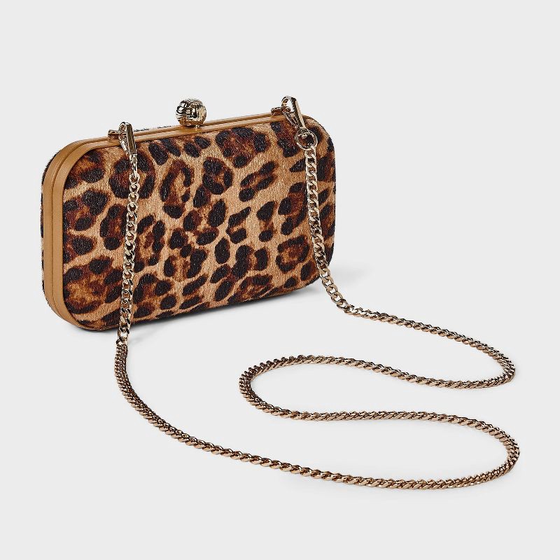 slide 3 of 5, Minaudiere Clutch Crossbody Bag - A New Day™ Leopard, 1 ct