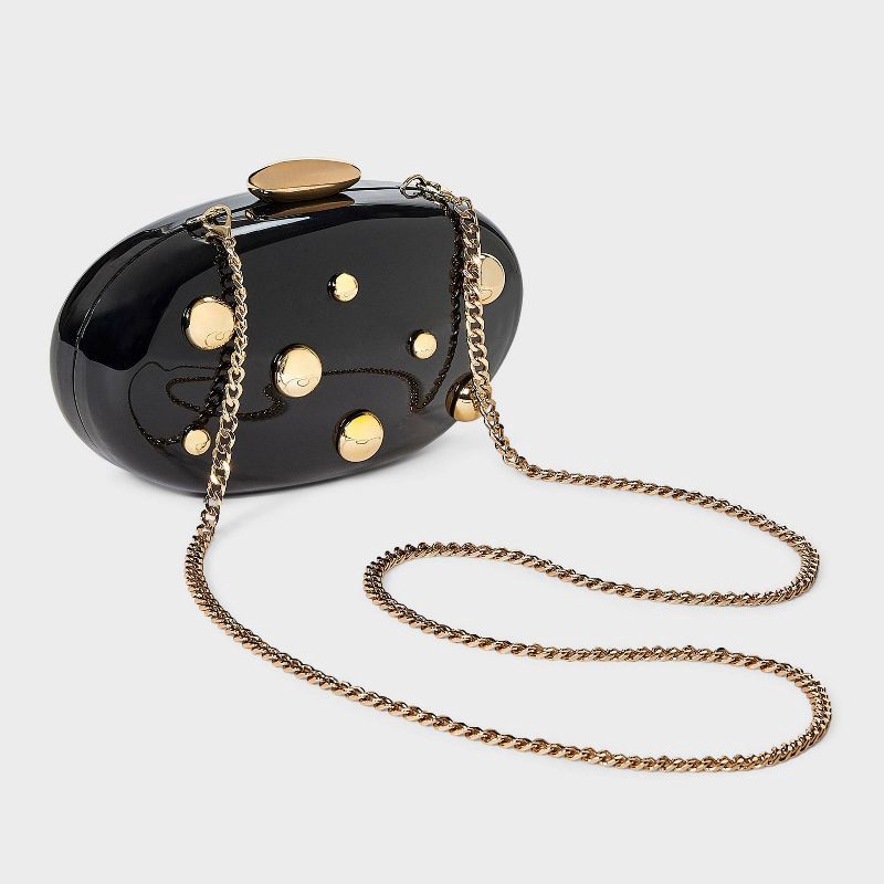 slide 3 of 5, Organic Minaudiere Clutch - A New Day™ Black/Gold, 1 ct