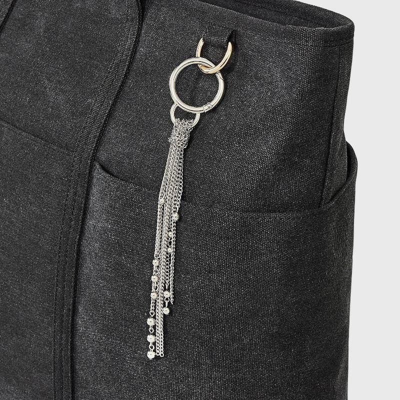 slide 2 of 2, Chain Fringe Dangle Bag Charm - Universal Thread™ Silver, 1 ct