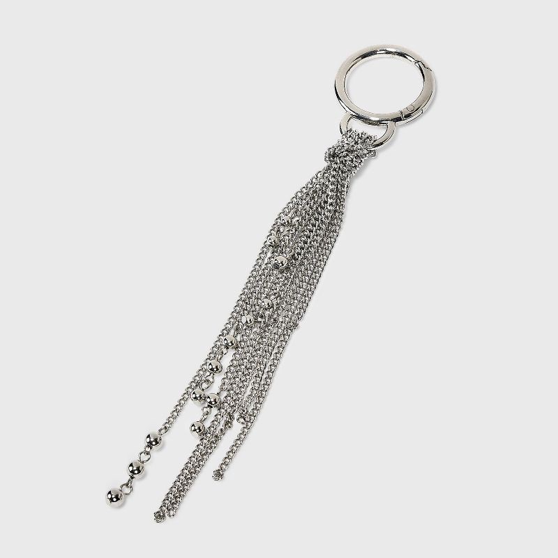 slide 1 of 2, Chain Fringe Dangle Bag Charm - Universal Thread™ Silver, 1 ct