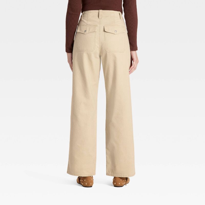 slide 2 of 3, Women's Mid-Rise Straight Leg Cargo Pants - Universal Thread™ Tan 4, 1 ct