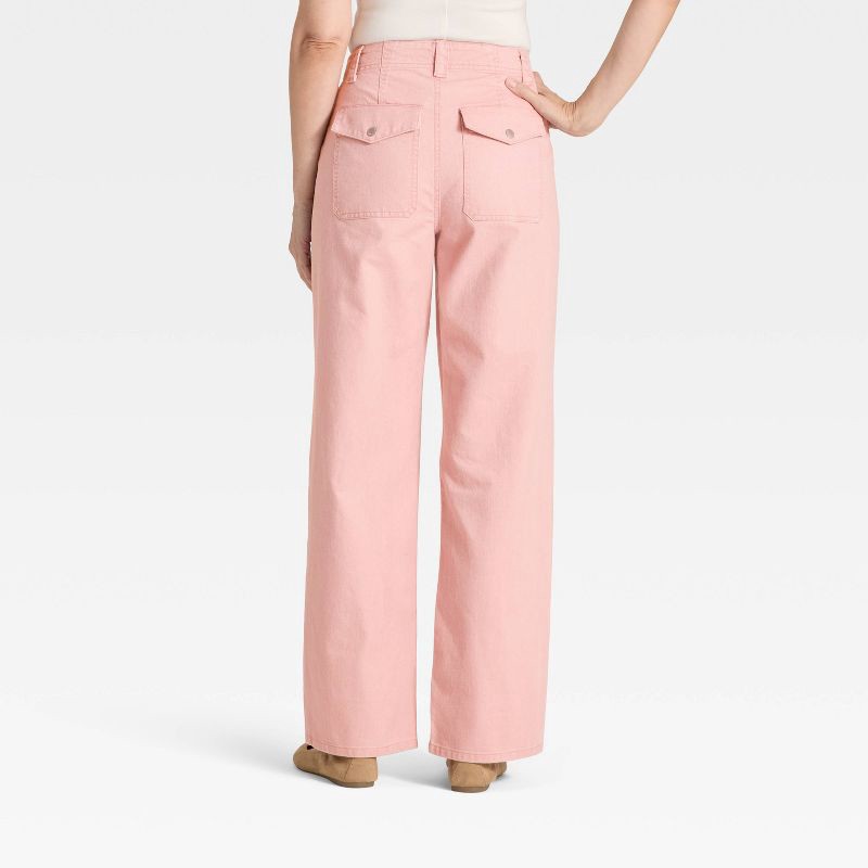 slide 2 of 3, Women's Mid-Rise Straight Leg Cargo Pants - Universal Thread™ Pink 6, 1 ct