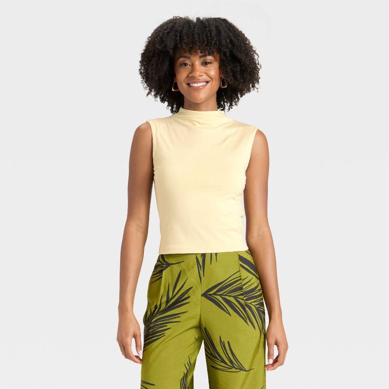 slide 1 of 4, Women's Tank Top - A New Day™ Cream S, 1 ct