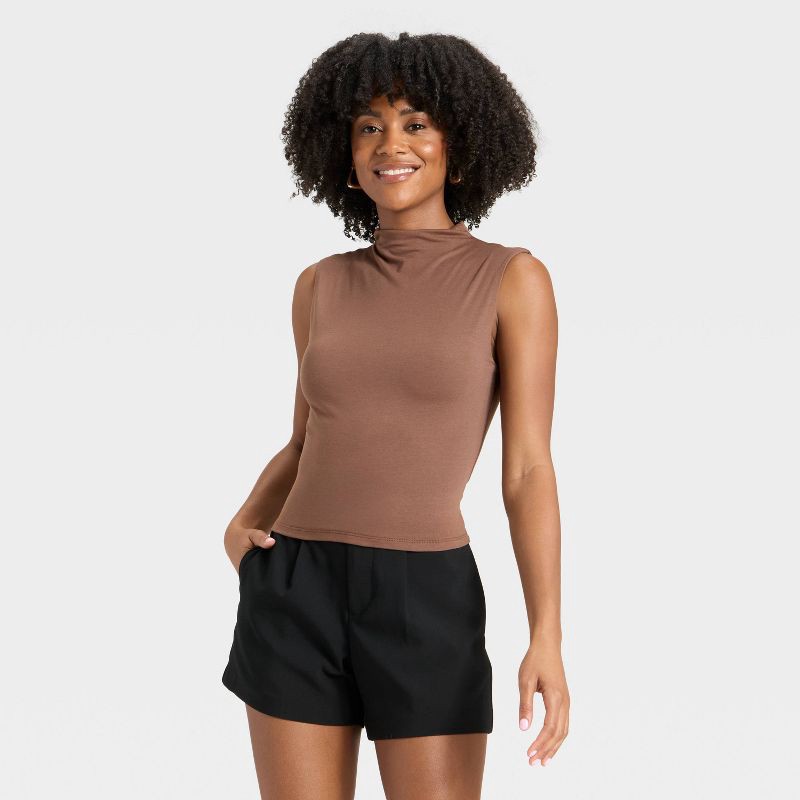 slide 1 of 4, Women's Tank Top - A New Day™ Brown XL, 1 ct