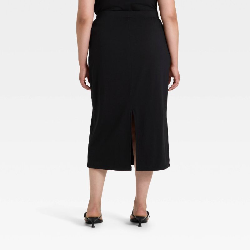 slide 2 of 3, Women's Compression Midi A-Line Skirt - A New Day™ Black XXL, 1 ct