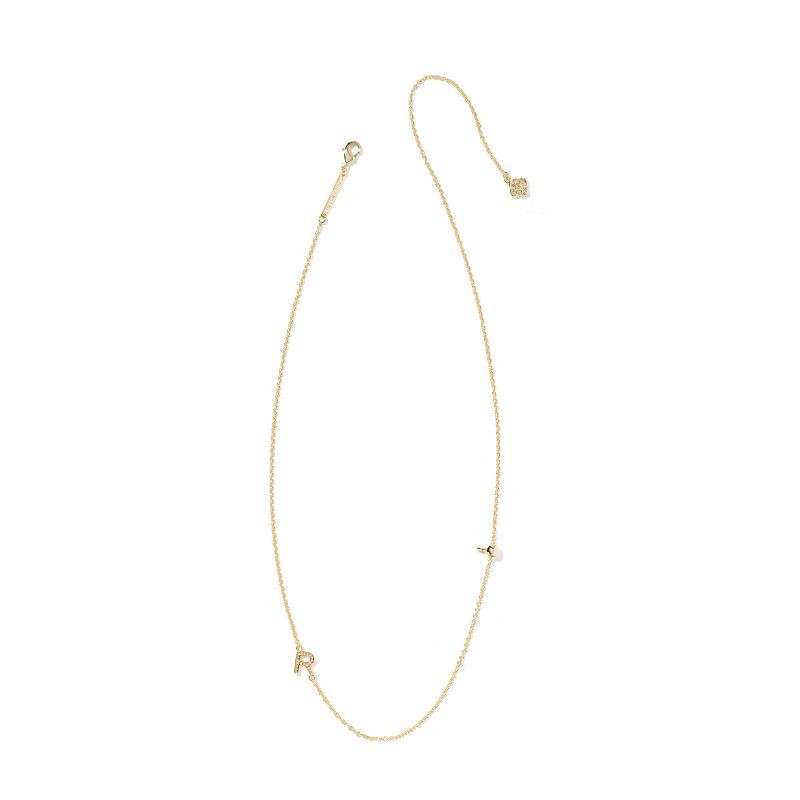 slide 2 of 3, Kendra Scott 14K Gold Over Brass Mini "R" Initial Pendant Necklace - Gold, 1 ct