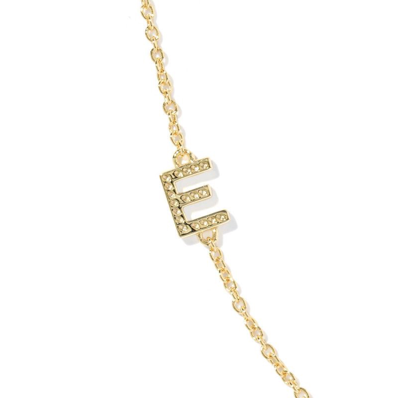 slide 3 of 3, Kendra Scott 14K Gold Over Brass Mini "E" Initial Pendant Necklace - Gold, 1 ct