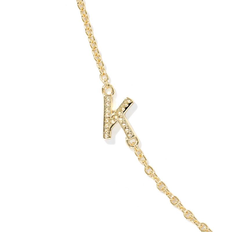 slide 3 of 4, Kendra Scott 14K Gold Over Brass Mini "K" Initial Pendant Necklace - Gold, 1 ct