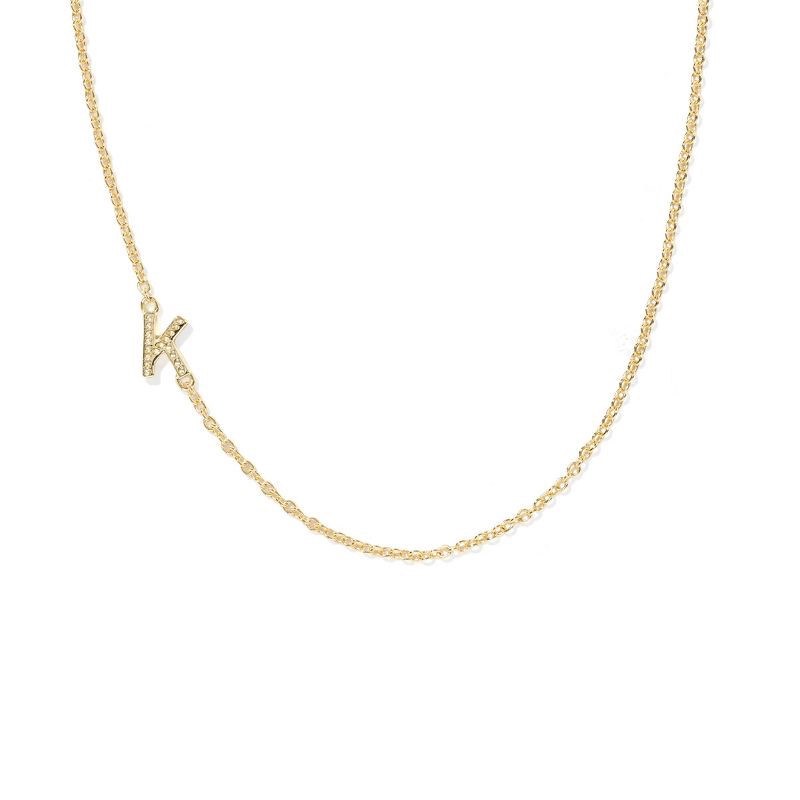 slide 1 of 4, Kendra Scott 14K Gold Over Brass Mini "K" Initial Pendant Necklace - Gold, 1 ct