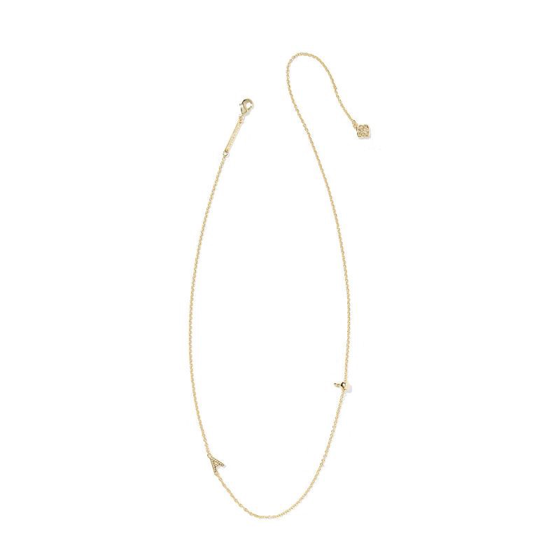 slide 2 of 3, Kendra Scott 14K Gold Over Brass Mini "A" Initial Pendant Necklace - Gold, 1 ct