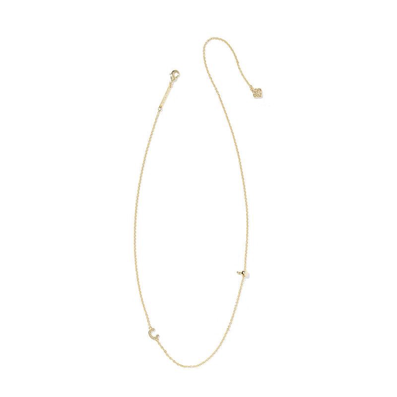 slide 2 of 3, Kendra Scott 14K Gold Over Brass Mini "C" Initial Pendant Necklace - Gold, 1 ct