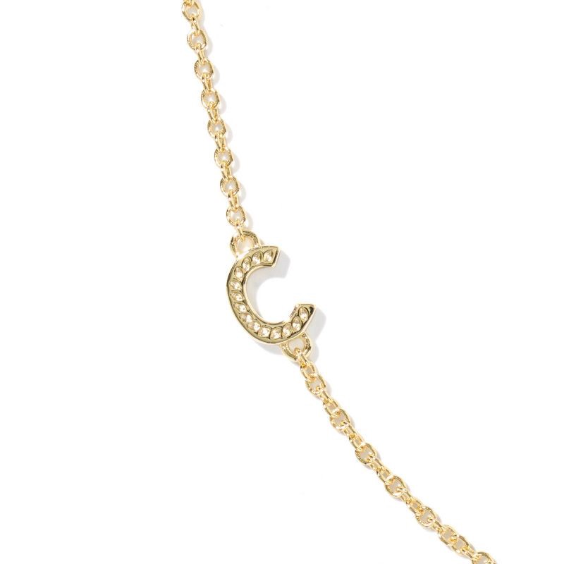 slide 3 of 3, Kendra Scott 14K Gold Over Brass Mini "C" Initial Pendant Necklace - Gold, 1 ct
