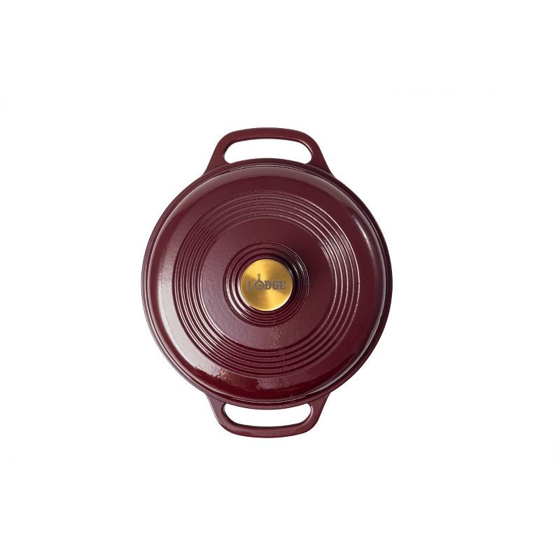 slide 2 of 2, Lodge 7.5qt Cast Iron Enamel Dutch Oven Burgundy with Gold Handle, 7.5 qt