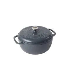 Lodge 6qt Cast Iron Enamel Dutch Oven Twilight with Silver Handle